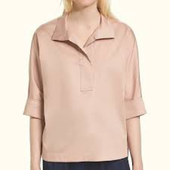 Ted Baker Tops - Ted Baker Avereye Rose Light Pink Blouse Batwing Popover Size 12/14